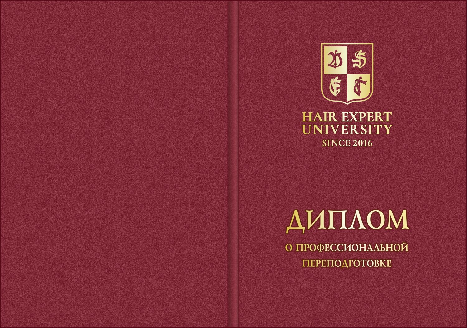 Обложка диплома Hair Expert University