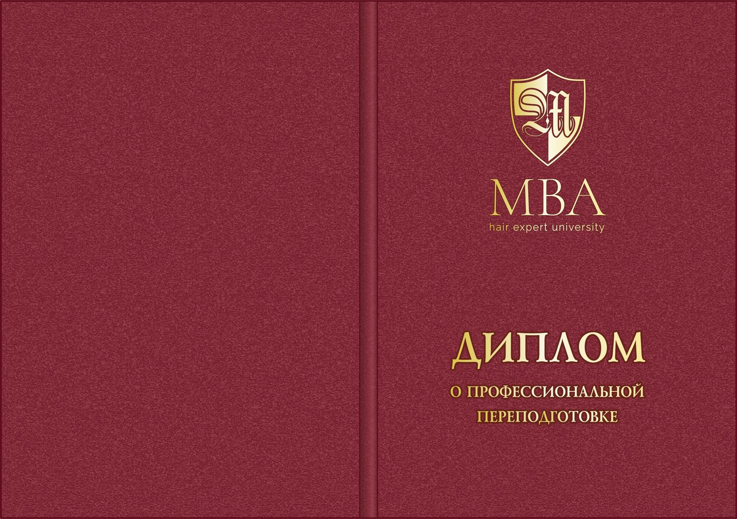 Обложка диплома MBA Hair Expert University
